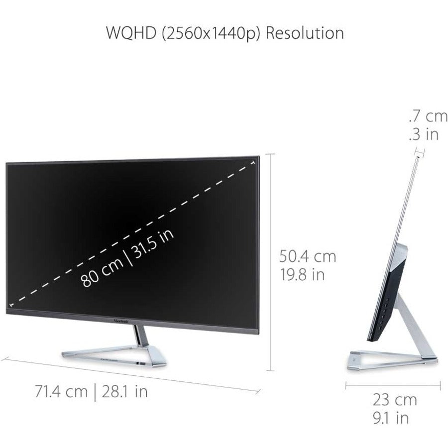 Écran ViewSonic 32 pouces, dalle IPS, résolution 2560 x 1440