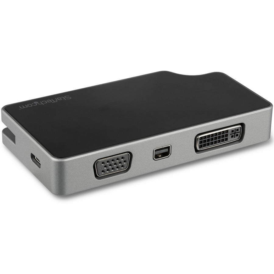 StarTech.com USB C Multiport Video Adapter 4-in-1 - 95W Power Delivery - Space Gray - Aluminum - 4K60Hz - Wrap-Around Cable - USB C Adapter (CDPVDHMDPDP)