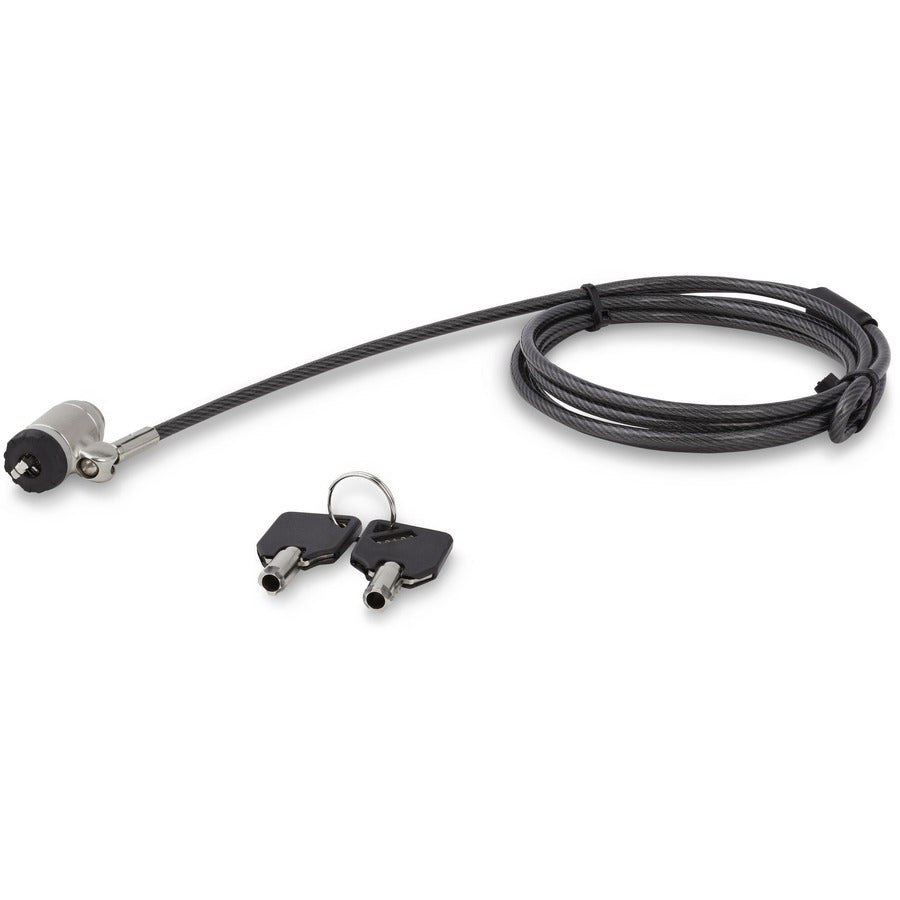 StarTech.com 6ft (2m) Laptop Cable Lock with Keys, Anti-Theft Keyed Security Cable for K-Slot Computer/Laptop/Device, Vinyl Coated Steel