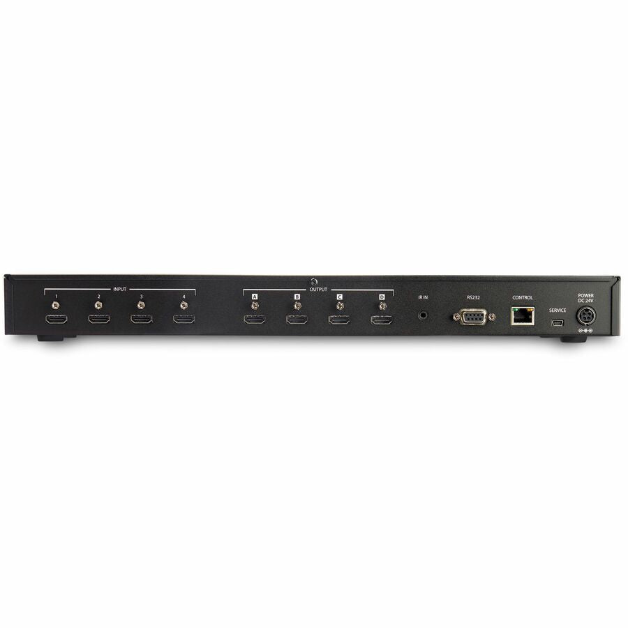 StarTech.com 4x4 HDMI Matrix Switch with Audio and Ethernet Control - 4K 60Hz - HDMI Switcher Box - Rack Mountable - With Remote Ethernet & RS232 Control