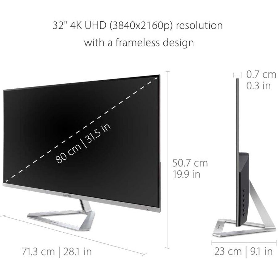 Moniteur LED UHD 4K ViewSonic Entertainment VX3276-4K-mhd 32 pouces (16:9) - Argent