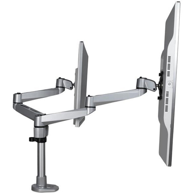 StarTech.com Bras de fixation pour écran double, support de bureau articulé VESA haut de gamme jusqu'à 27 pouces (8 kg), hauteur réglable