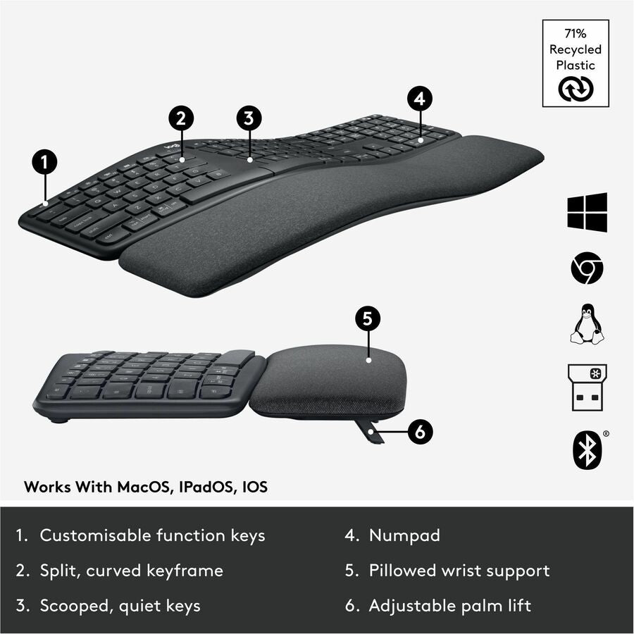 Clavier ergonomique divisé Logitech ERGO K860