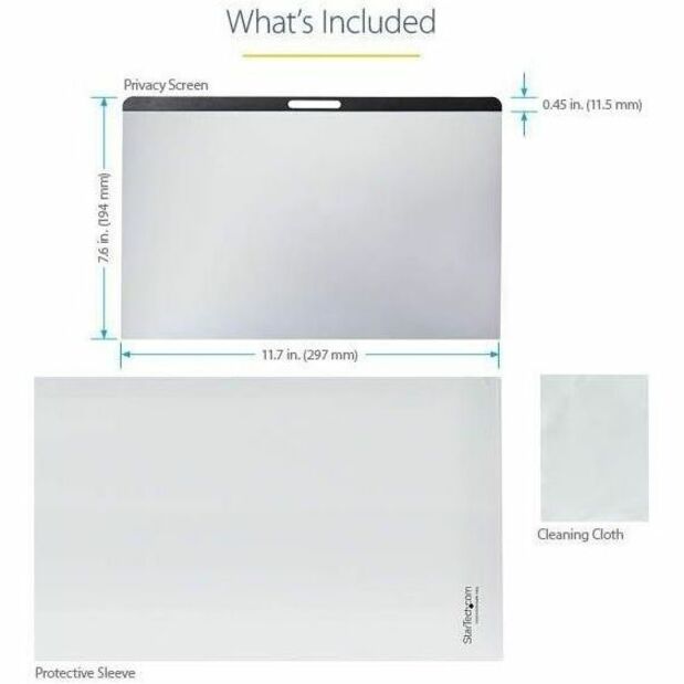 StarTech.com Écran de confidentialité pour MacBook Pro et Air 13 pouces - Filtre de sécurité magnétique amovible - Réduction de la lumière bleue - Mat/Brillant