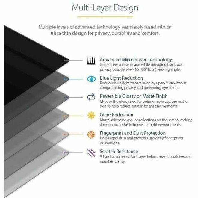 StarTech.com Écran de confidentialité pour MacBook Pro et Air 13 pouces - Filtre de sécurité magnétique amovible - Réduction de la lumière bleue - Mat/Brillant