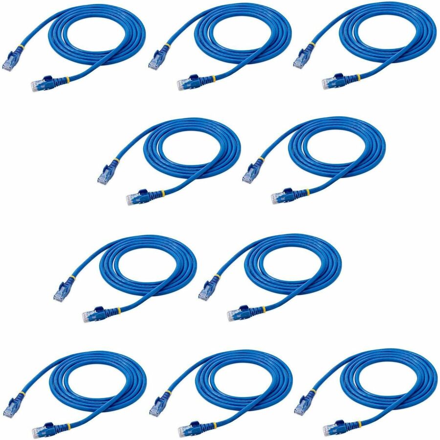 Câble Ethernet CAT6 StarTech.com de 1,8 m (10 pièces) - Certifié ETL - Cordon de raccordement CAT6 bleu - Connecteurs RJ45 anti-accrocs - 24 AWG - UTP