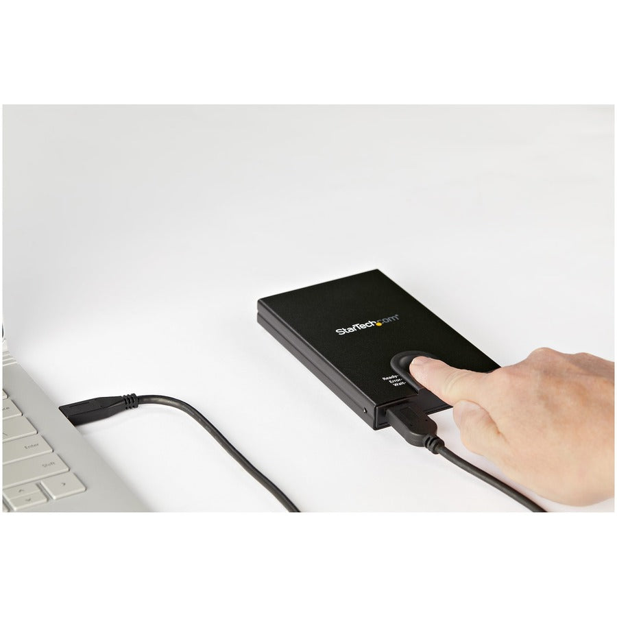 StarTech.com Biometric Enclosure - 256-bit AES Encrypted USB 3.0 External Hard Drive Enclosure 2.5" SATA HDD/SSD - Fingerprint & Password