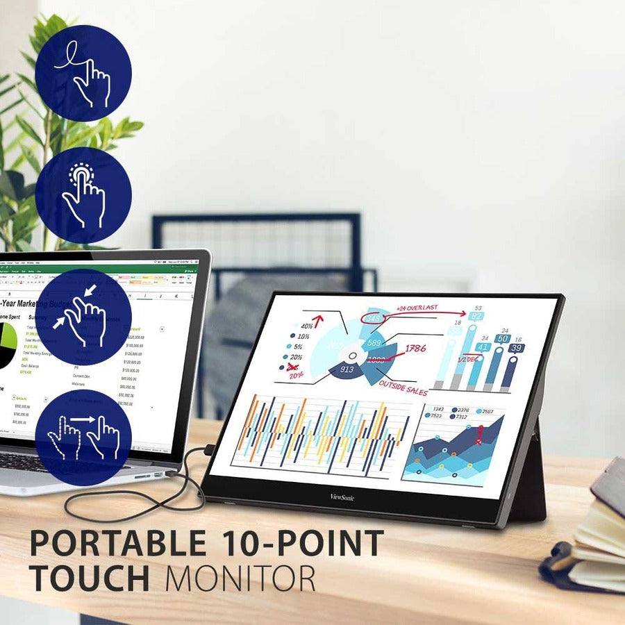ViewSonic VG1655 15.6" Portable Monitor - Full HD IPS USB-C