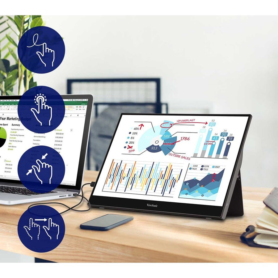 ViewSonic VG1655 15.6" Portable Monitor - Full HD IPS USB-C