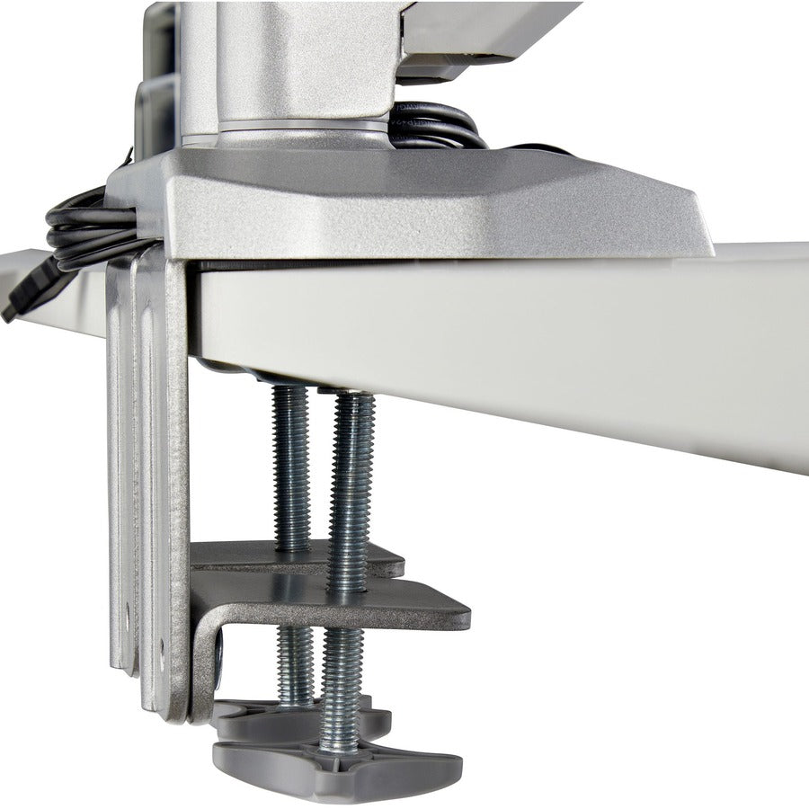 StarTech.com Desk Mount Dual Monitor Arm with USB & 3.5mm Audio, Desk Clamp Ergonomic VESA Mount for up to 32" (17.6lb/8kg) Displays