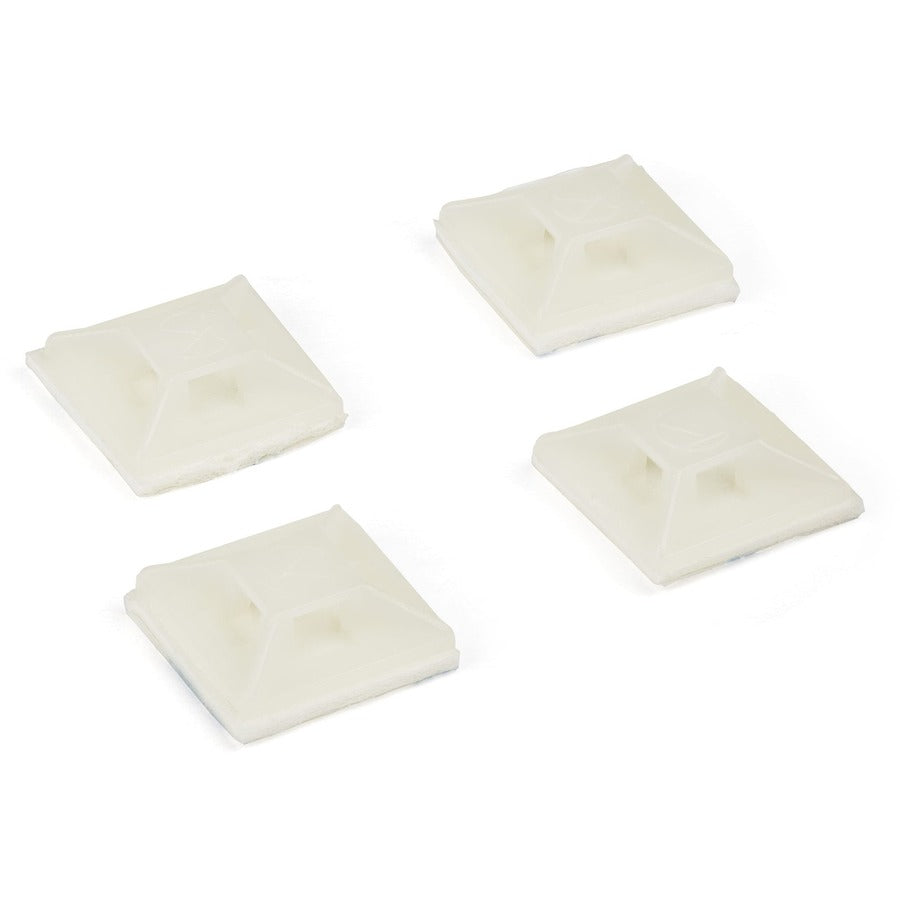 StarTech.com 100 Pack Cable Tie Mounts with Adhesive Tape for 0.13in (3.2mm) Wide Ties - Nylon/Plastic Zip Tie Mounts - 94V-2 Fire & UL