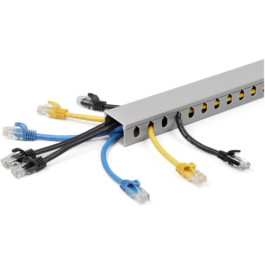 StarTech.com Cable Management Raceway with Cover 1-1/2"(38mm)W x 1"(25mm)H, 6.5ft(2m) length, 3/8"(8mm) Slots, Wall Wire Duct, UL Listed