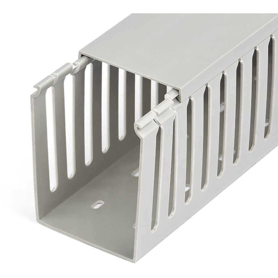 StarTech.com Cable Management Raceway with Cover 3"(75mm)W x 4"(100mm)H, 6.5ft(2m) length, 3/8"(8mm) Slots, Wall Wire Duct, UL Listed