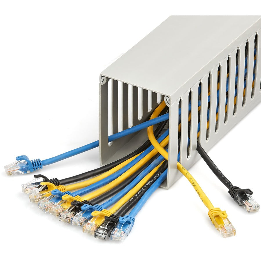 StarTech.com Cable Management Raceway with Cover 3"(75mm)W x 4"(100mm)H, 6.5ft(2m) length, 3/8"(8mm) Slots, Wall Wire Duct, UL Listed