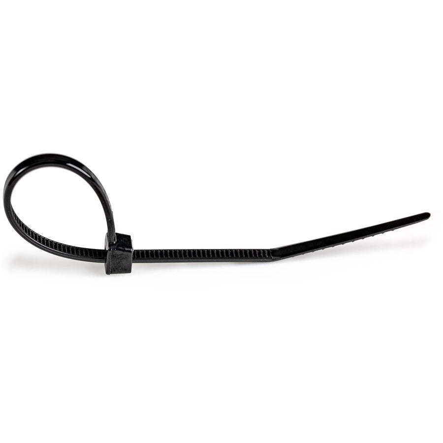 StarTech.com 4"(10cm) Cable Ties, 7/8"(22mm) Dia, 18lb(8kg) Tensile Strength, Nylon Self Locking Zip Ties, UL Listed, 100 Pack, Black
