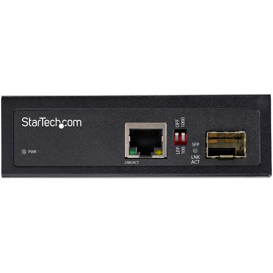 Convertisseur de média industriel fibre vers Ethernet StarTech.com - SFP 1 Gbit/s vers RJ45/CAT6 - Fibre vers cuivre Gigabit SM/MM, IP-30, entrée 12 V