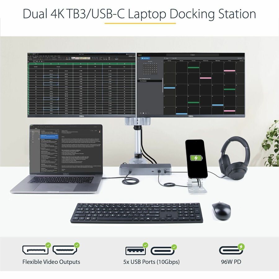 Station d'accueil Thunderbolt 3 de StarTech.com ; Compatibilité hôte USB-C