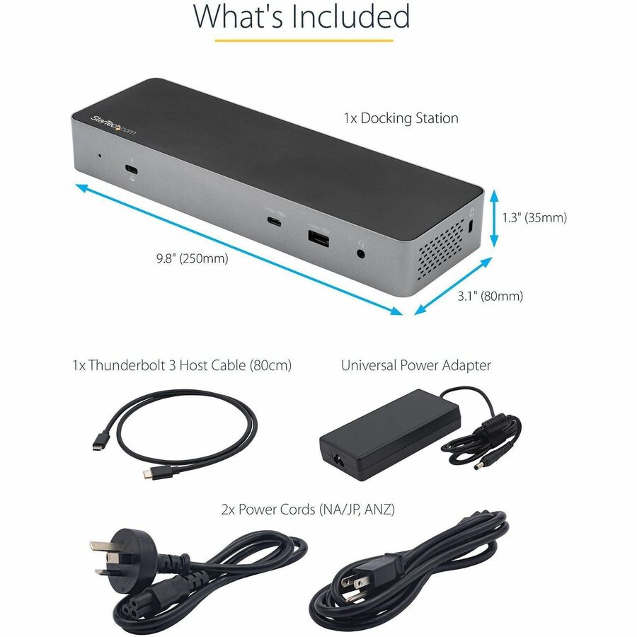Station d'accueil Thunderbolt 3 de StarTech.com ; Compatibilité hôte USB-C