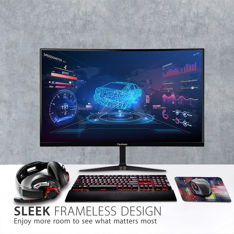 Moniteur LED incurvé ViewSonic OMNI VX2718-2KPC-MHD 27 pouces WQHD - 16:9 - Noir
