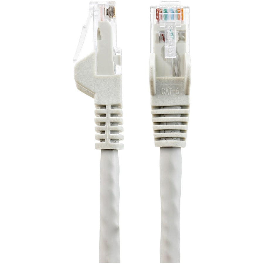 Câble Ethernet CAT6 StarTech.com de 2 m, LSZH (faible émission de fumée et zéro halogène), 10 GbE anti-accroc, 100 W PoE UTP RJ45, gris, cordon de raccordement réseau CAT 6, ETL