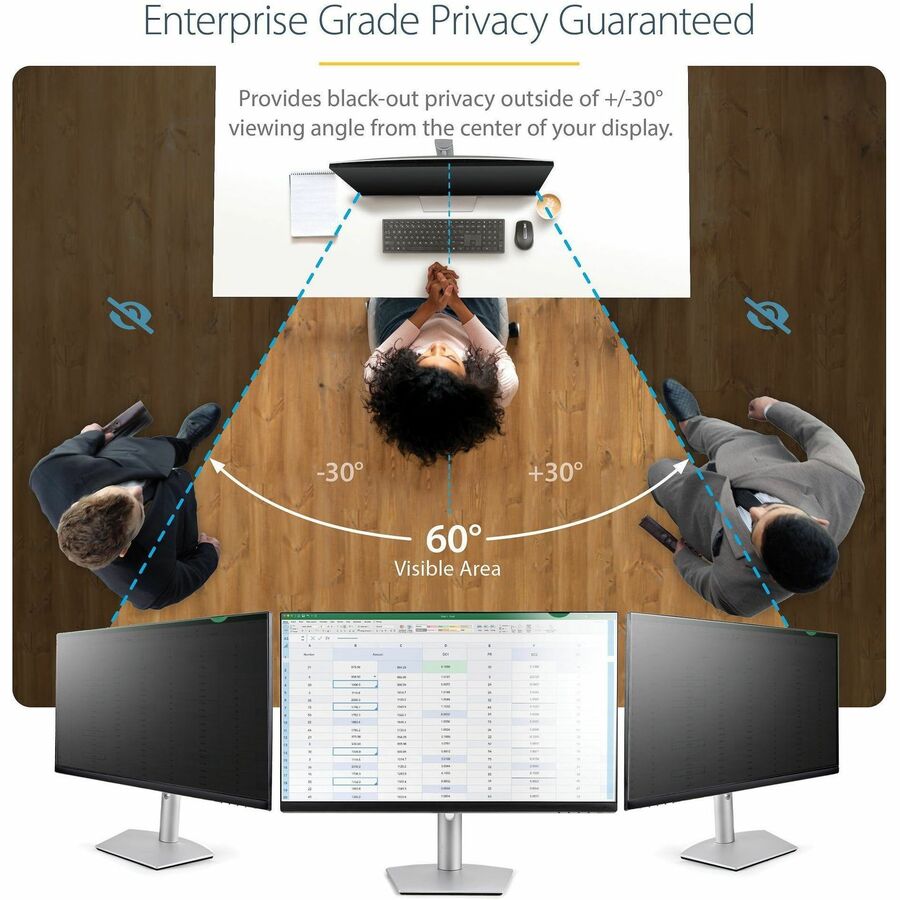 StarTech.com Monitor Privacy Screen for 34 inch Ultrawide Display, 21:9 Widescreen Computer Screen Security Filter, Blue Light Reducing