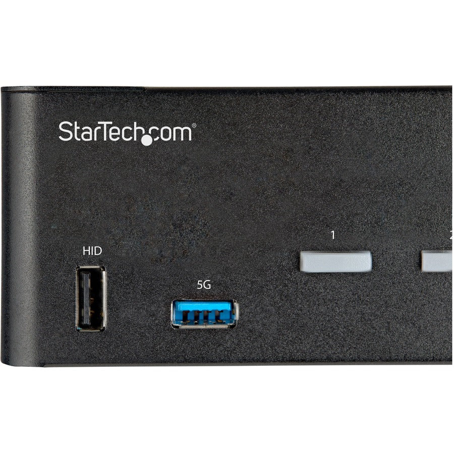 Commutateur KVM HDMI StarTech.com 2 ports pour deux écrans, HDMI 2.0 UHD HDR 4K 60 Hz, hub USB 3.0 2 ports, 4 ports USB HID, audio, raccourcis clavier, TAA