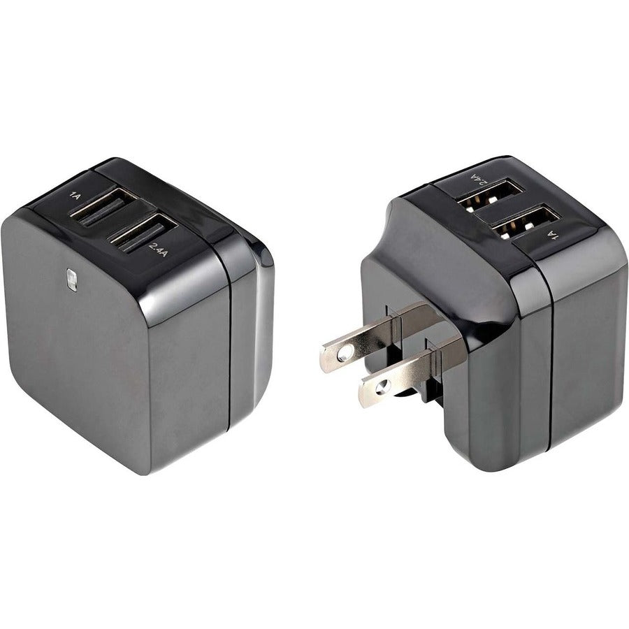 Chargeur mural USB 2 ports StarTech.com, hub de charge mural 17 W (ports 2,4 A et 1 A), adaptateur secteur double USB-A, chargeur portable pour téléphones/tablettes