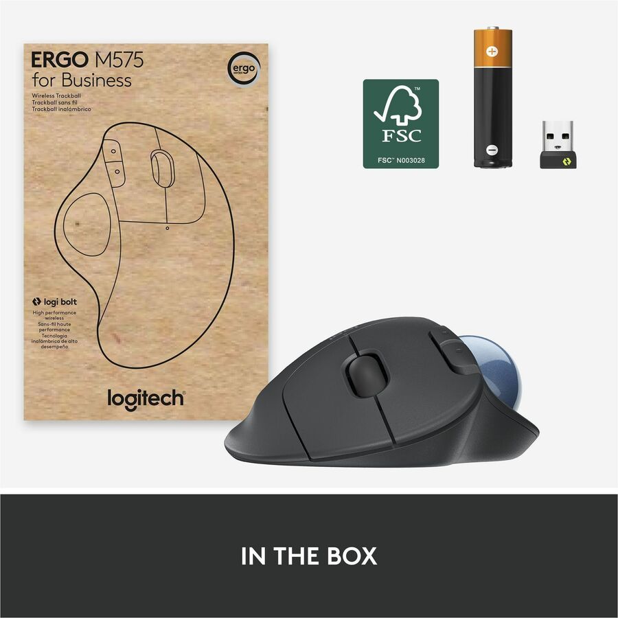 Logitech Ergo M575 pour entreprises (graphite) - Boîte marron