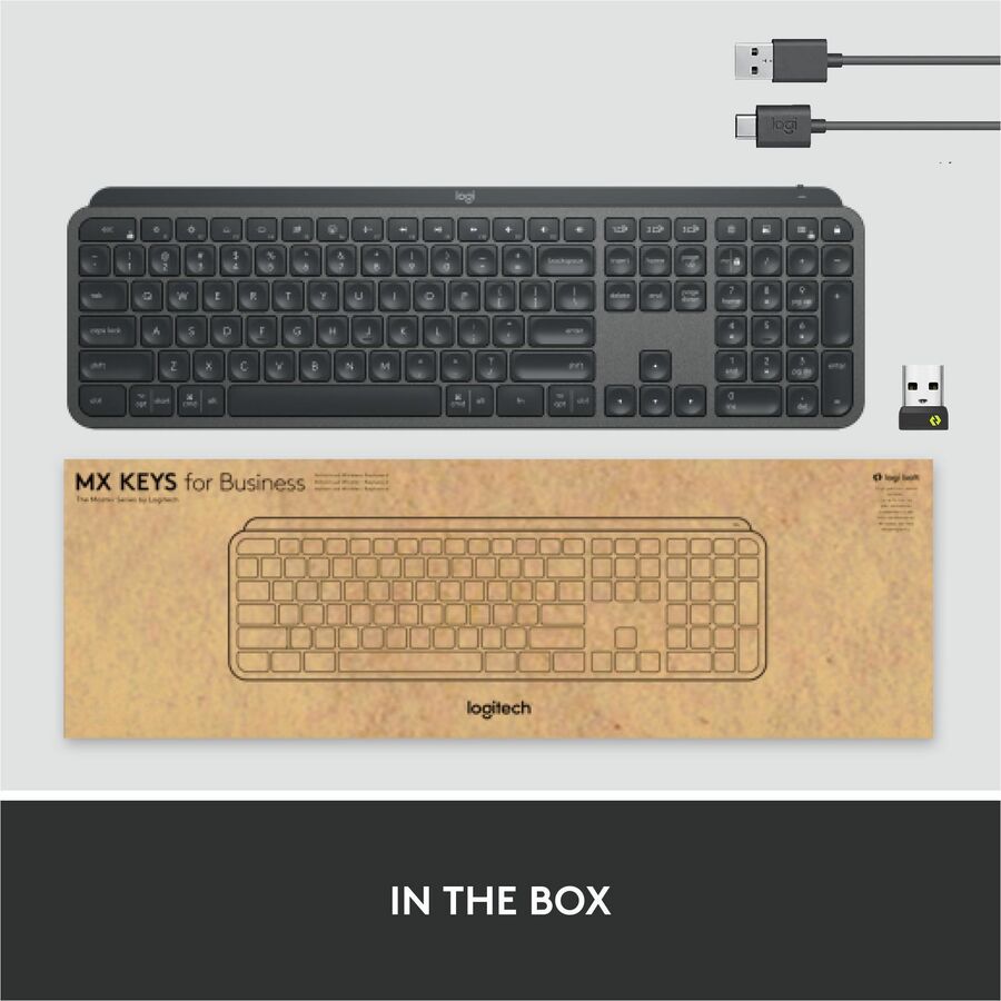 Clavier Logitech MX pour entreprises (graphite) - Boîte marron
