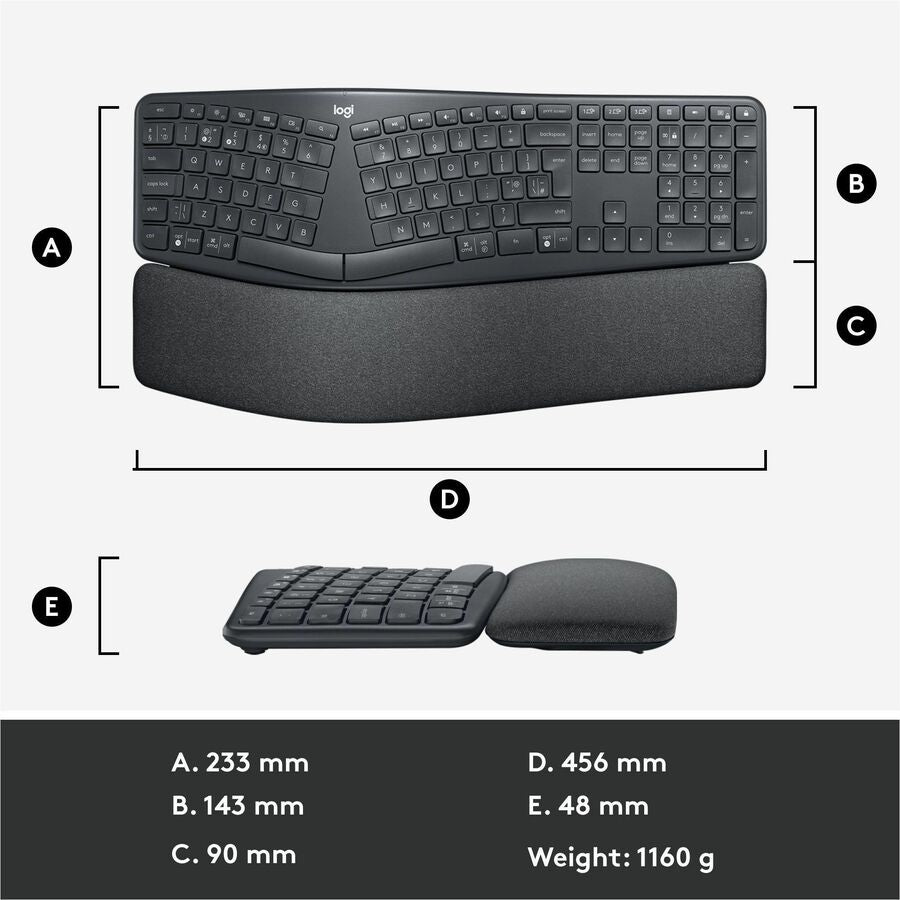 Logitech Ergo K860 pour entreprises (graphite) - Boîte marron