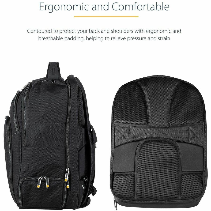 StarTech.com 15.6" Laptop Backpack w/ Removable Accessory Case, Professional IT Tech Backpack for Work/Travel/Commute, Nylon Computer Bag