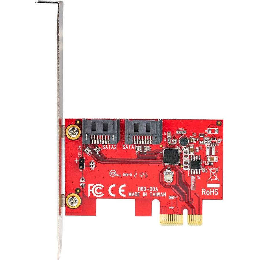 StarTech.com SATA PCIe Card, 2 Port PCIe SATA Expansion Card, 6Gbps SATA, PCI Express to SATA Adapter, Non-RAID, PCIe to SATA Converter