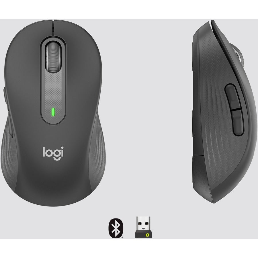 Logitech Signature M650 L Full Size Wireless Mouse - For Large Sized Hands, 2-Year Battery, Silent Clicks, Customizable Side Buttons, Bluetooth, Multi-Device Compatibility (Graphite)