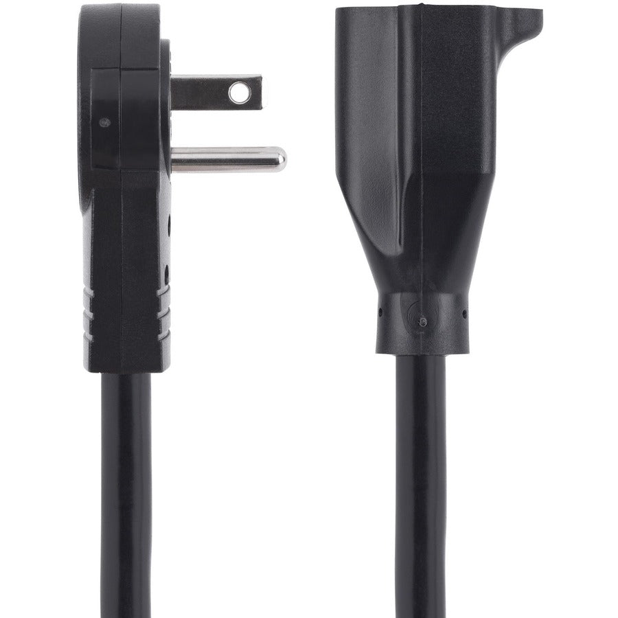 StarTech.com 10ft Power Extension Cord, Rotating Flat Plug Extension Cord, NEMA 5-15P to NEMA 5-15R Cable, 16 AWG, 125V/15A, UL Certified
