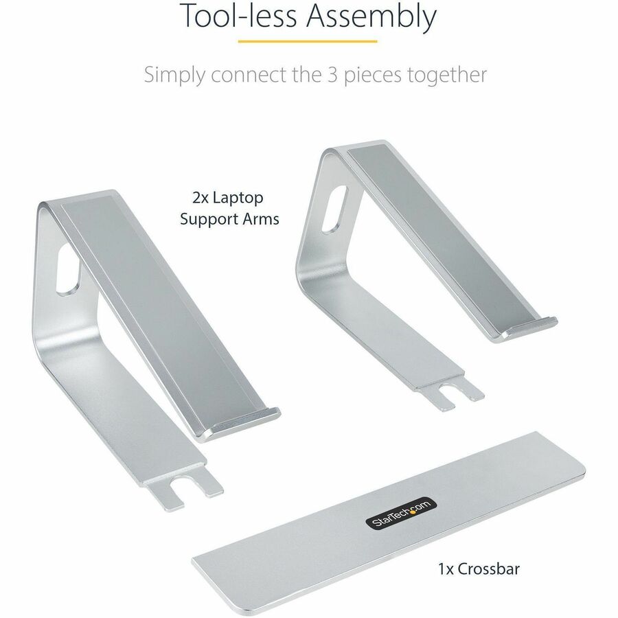 Support pour ordinateur portable StarTech.com, charge 5 kg, aluminium, argent, ergonomique, support portable pour ordinateur portable