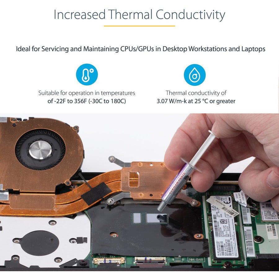 Pâte thermique StarTech.com, lot de 5 seringues (1,5 g/unité), composé dissipateur thermique à base d'oxyde métallique, pâte pour processeur
