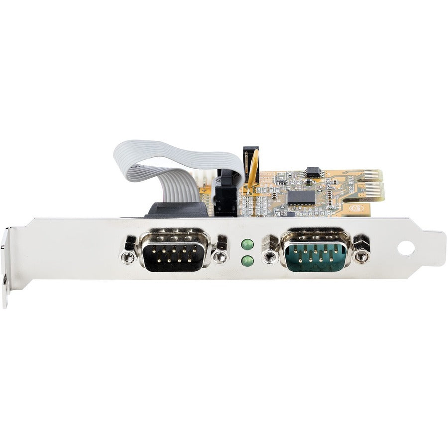 StarTech.com Carte série PCI Express 2 ports, double port PCIe vers RS232 (DB9), UART 16C1050, rétention COM, Windows et Linux