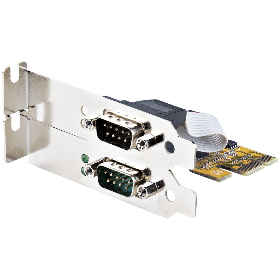 StarTech.com Carte série PCI Express 2 ports, double port PCIe vers RS232 (DB9), UART 16C1050, rétention COM, Windows et Linux
