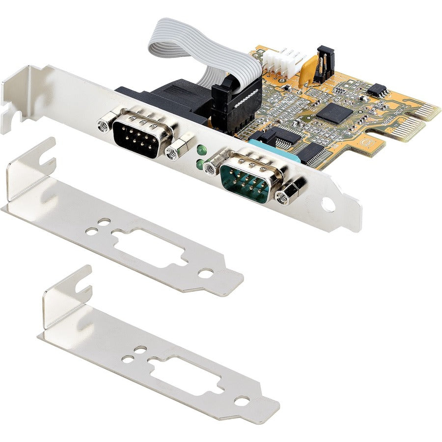 StarTech.com Carte série PCI Express 2 ports, double port PCIe vers RS232 (DB9), UART 16C1050, rétention COM, Windows et Linux