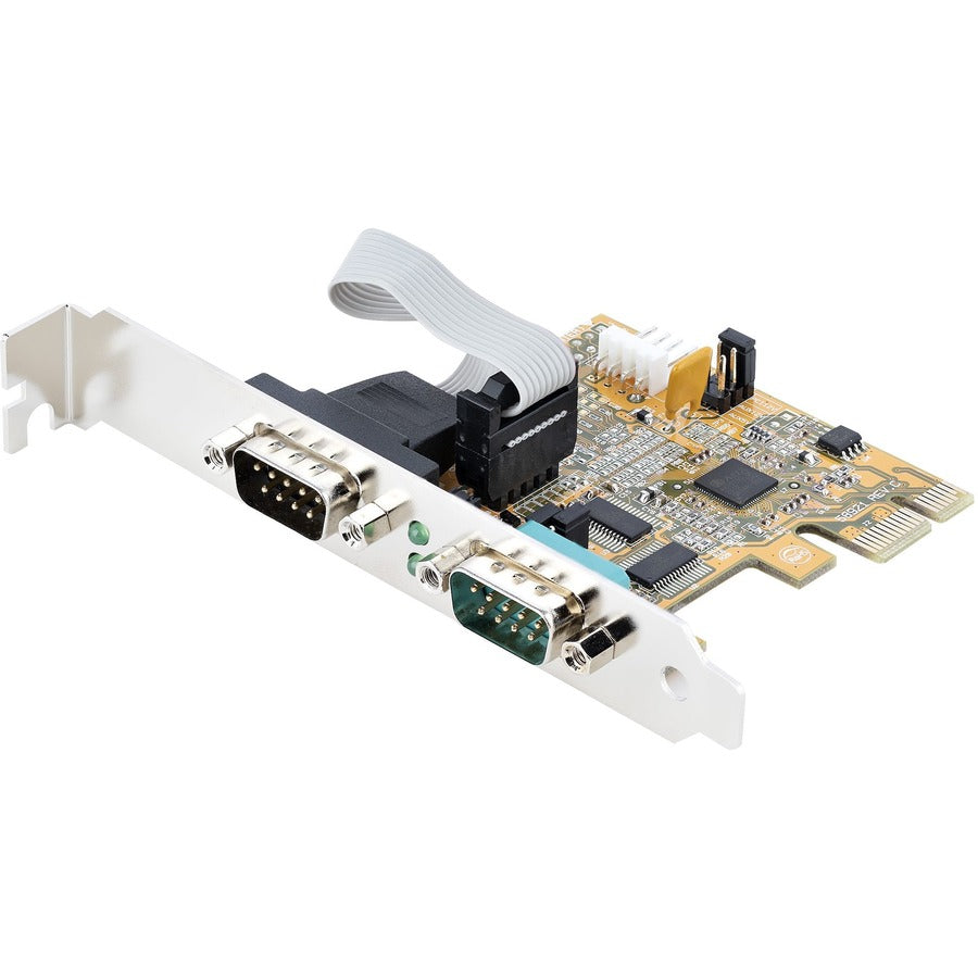 StarTech.com Carte série PCI Express 2 ports, double port PCIe vers RS232 (DB9), UART 16C1050, rétention COM, Windows et Linux