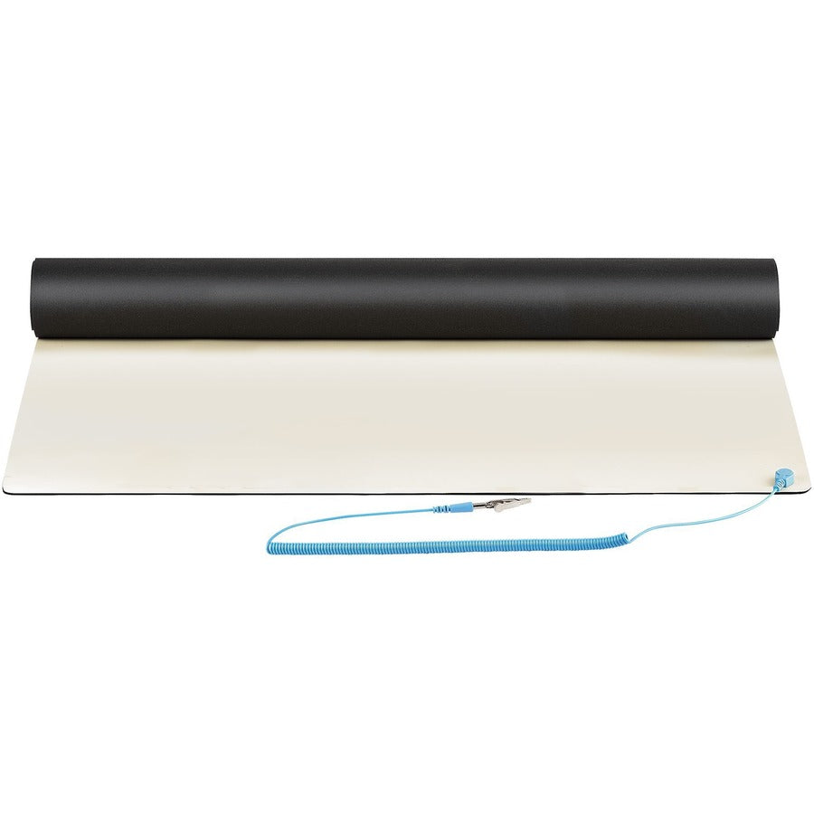 Tapis antistatique StarTech.com 58 x 119 cm, tapis ESD pour réparation électronique sur table ou bureau, surface de travail flexible, fil de terre amovible