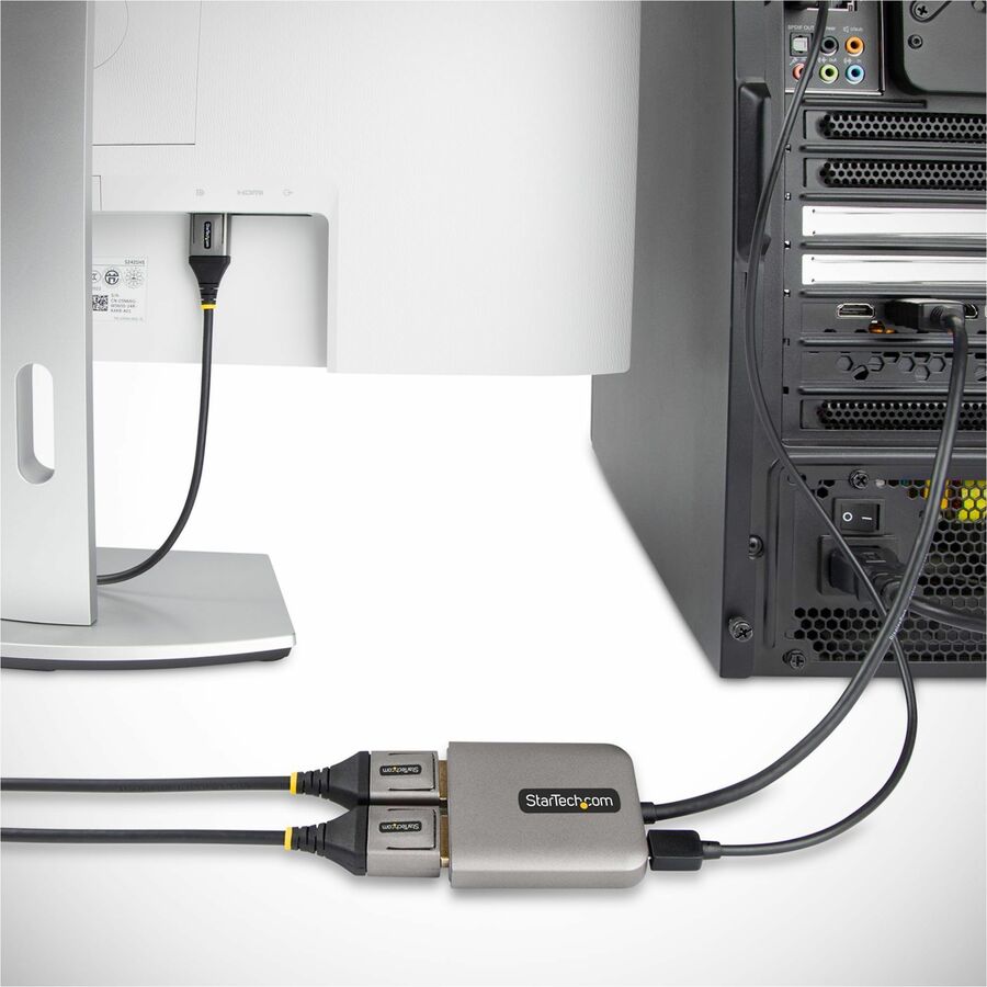 StarTech.com Répartiteur DisplayPort 1.4 double écran, adaptateur multi-écrans DisplayPort vers 2x DP, hub MST double écran 5K 60 Hz, Windows
