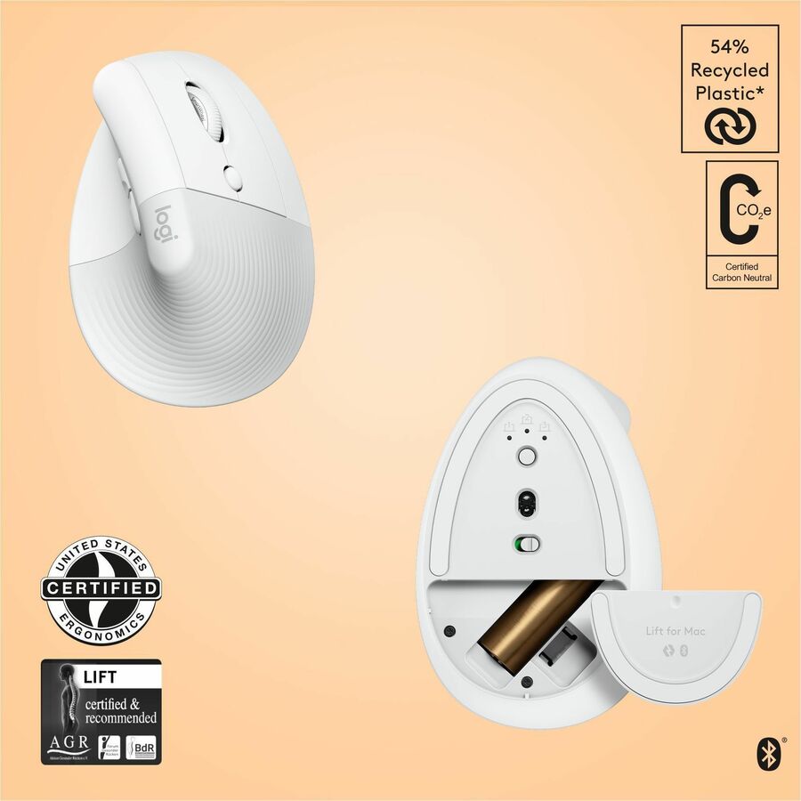 Logitech Lift pour Mac (blanc cassé)