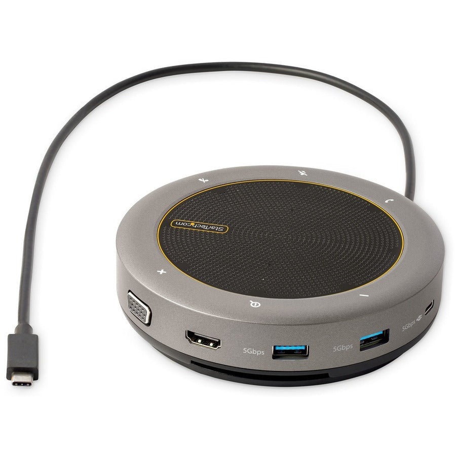 Station d'accueil pour haut-parleur USB-C StarTech.com, mini-station d'accueil audio/conférencière portable, VGA/HDMI 4K, hub USB, Teams/Zoom/Softphone