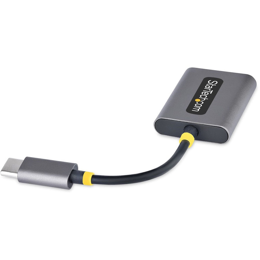 StarTech.com Répartiteur de casque USB-C, adaptateur USB Type-C double avec entrée micro, adaptateur USB-C vers audio 3,5 mm/dongle pour écouteurs/prise auxiliaire