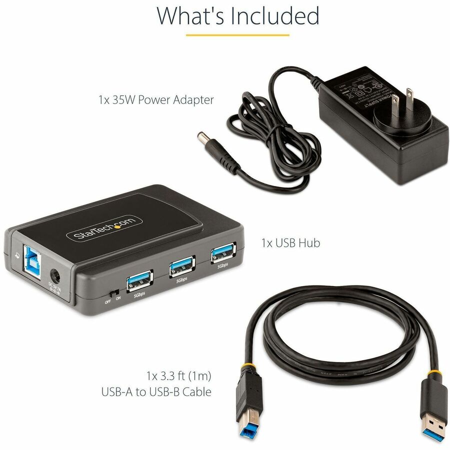 StarTech.com Hub USB 7 ports, USB 3.0 5 Gbit/s, USB-A vers 7 ports USB-A, hub d'extension USB-A auto-alimenté avec alimentation 35 W