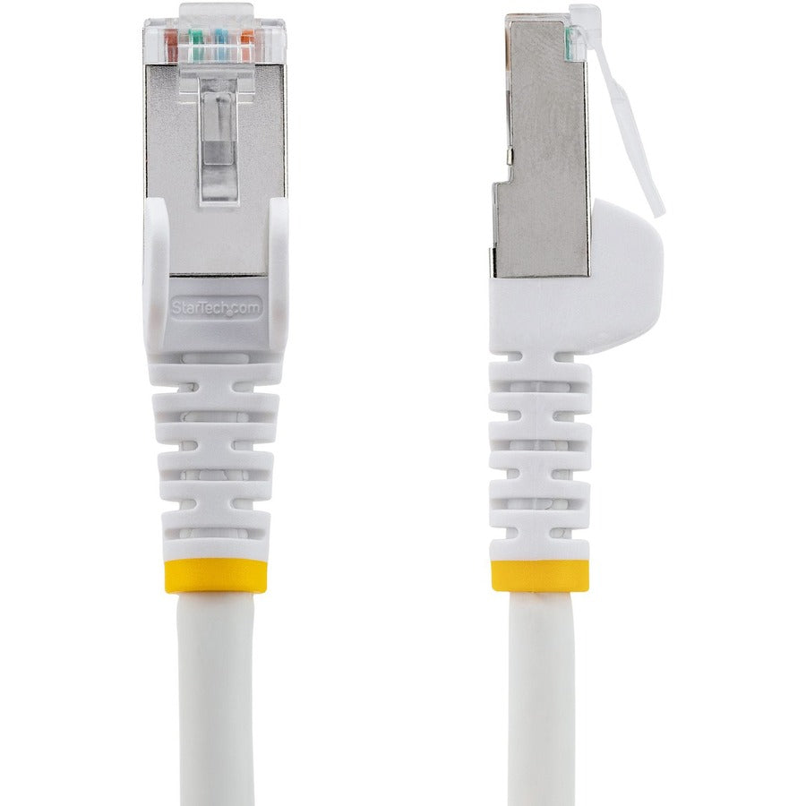 Câble Ethernet CAT6a StarTech.com de 3 m, blanc, faible émission de fumée et sans halogène (LSZH), 10 GbE, 100 W, PoE, S/FTP, cordon de raccordement réseau RJ-45 anti-accroc