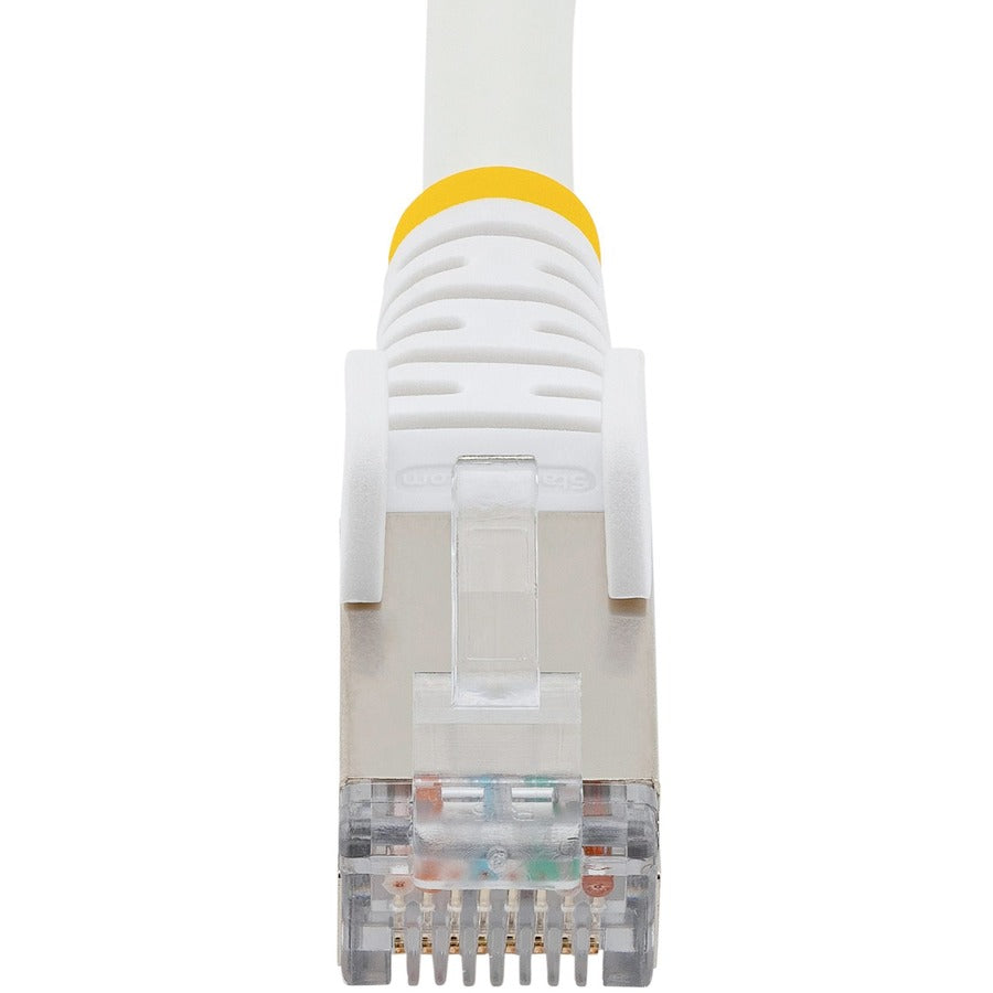 StarTech.com 7ft CAT6a Ethernet Cable, White Low Smoke Zero Halogen (LSZH) 10 GbE 100W PoE S/FTP Snagless RJ-45 Network Patch Cord