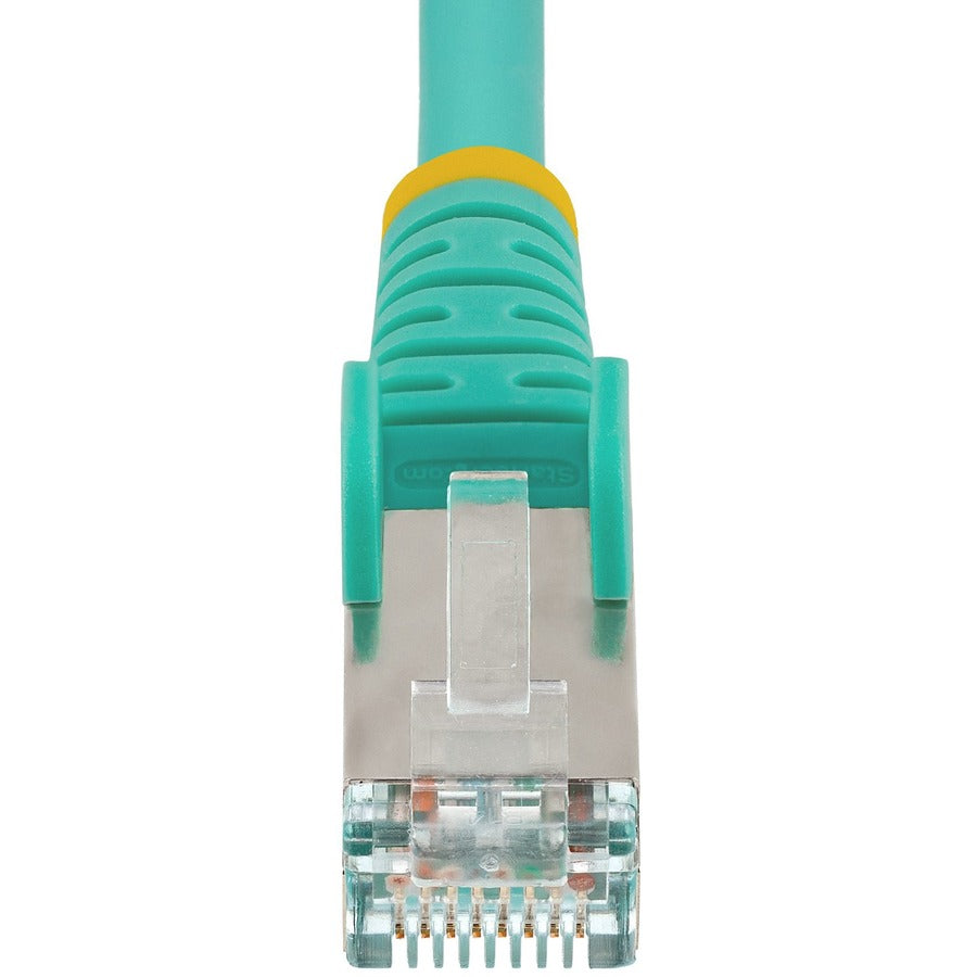 StarTech.com 8ft CAT6a Ethernet Cable, Aqua Low Smoke Zero Halogen (LSZH) 10 GbE 100W PoE S/FTP Snagless RJ-45 Network Patch Cord