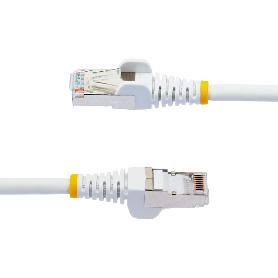 StarTech.com 14ft CAT6a Ethernet Cable, White Low Smoke Zero Halogen (LSZH) 10 GbE 100W PoE S/FTP Snagless RJ-45 Network Patch Cord